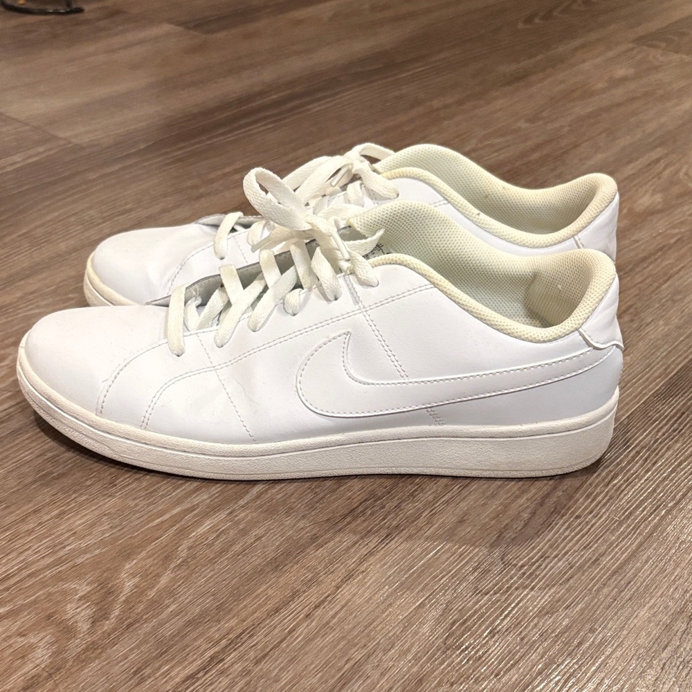 Nike White Leather Low-Profile Sneakers